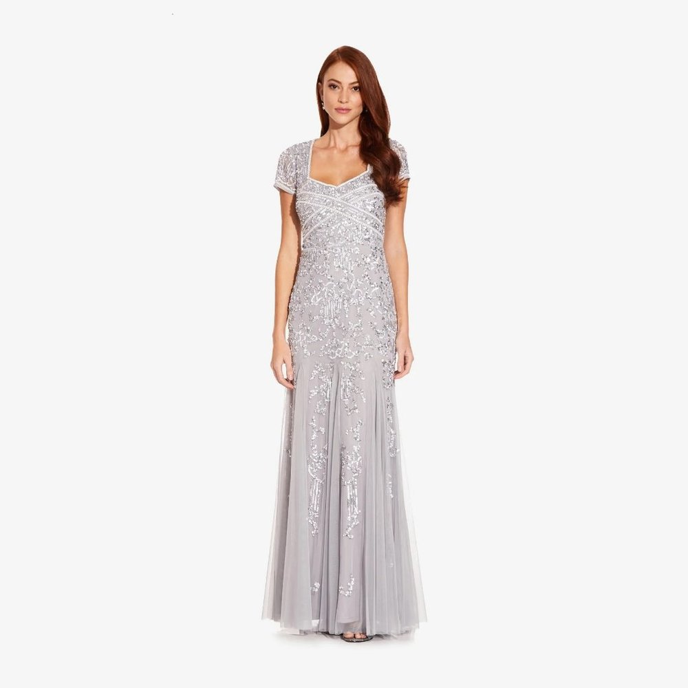 Adrianna Papell tulle and sequin gown
